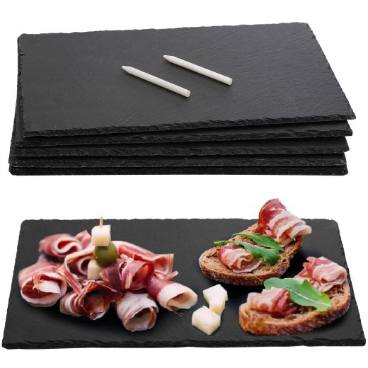 6 Natural Slate Stone Plate Tray by Hacaroa