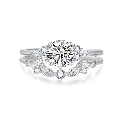 925 sterling silver engagement ring set u2013 FJ 925 Sterling Silver Engagement Ring Set by FJ
