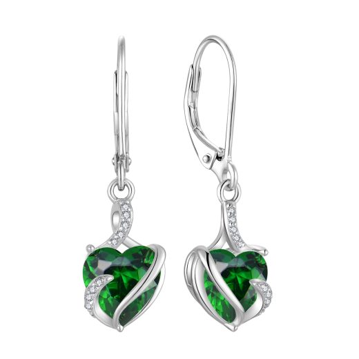 925 sterling silver heart dangle drop earrings u2013 FJ 925 Sterling Silver Heart Dangle Drop Earrings by FJ
