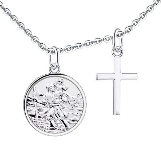 925 sterling silver st. christopher pendant necklace u2013 FJ 925 Sterling Silver St. Christopher Pendant Necklace by FJ