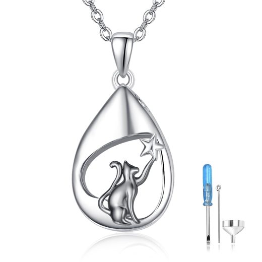 Black cat ashes necklace 925 sterling silver u2013 TANGPOET Black cat ashes necklace 925 sterling silver by TANGPOET
