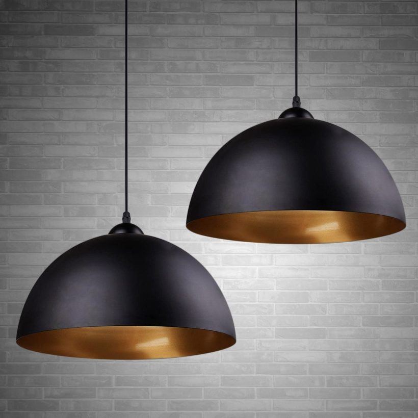 Black Metal Pendant Lampshades by FRIDEKO HOME