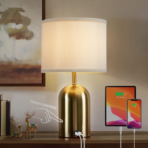 Dimmable bedside lamp with USB port u2013 GyroVu Dimmable Bedside Lamp with USB Port by GyroVu