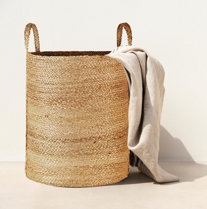 Handmade woven laundry basket by Olly & Rose