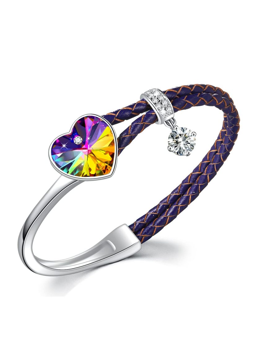 Heart crystal bangle bracelet by SUE'S SECRET