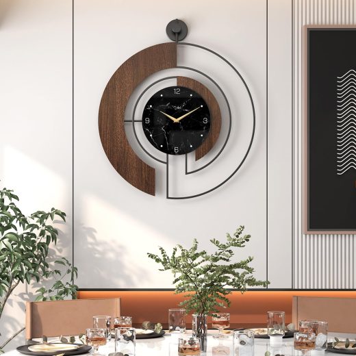 Modern walnut marble dial wall clock u2013 VIVIFLYSE Modern Walnut Marble Dial Wall Clock by VIVIFLYSE