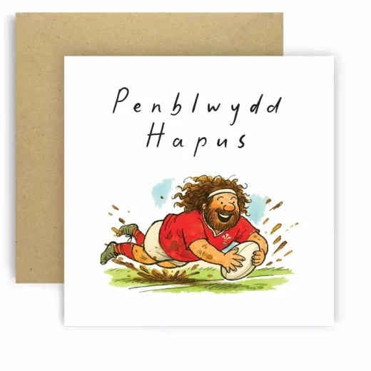 Penblwydd Hapus Rugby Welsh Birthday Card