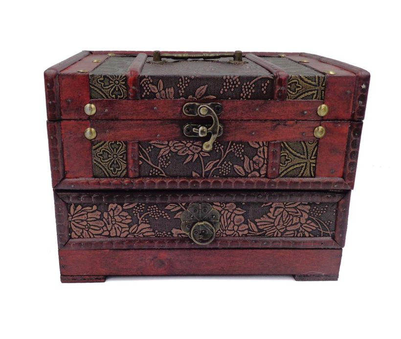 Retro vintage wooden jewellery box by E-isata