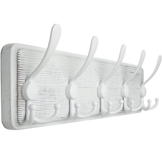 Rustic White Wall Mounted Coat Rack