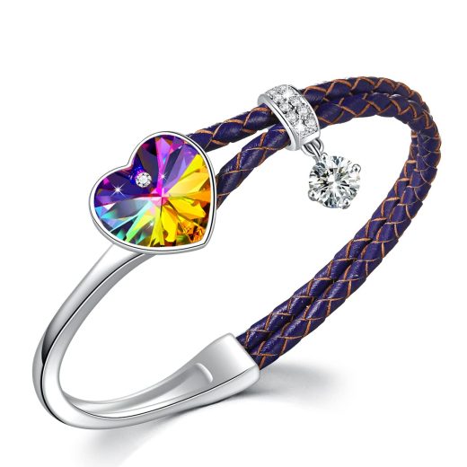Heart Crystal Bangle Bracelet