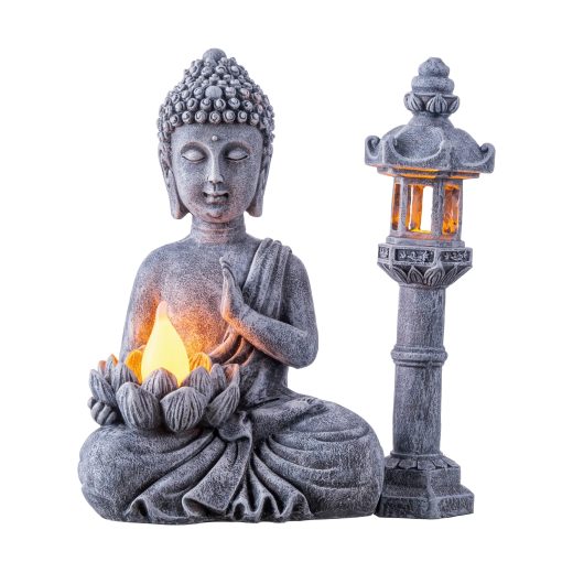 TERESA'S COLLECTIONS meditating buddha statue with solar TERESA'S COLLECTIONS meditating buddha statue with solar