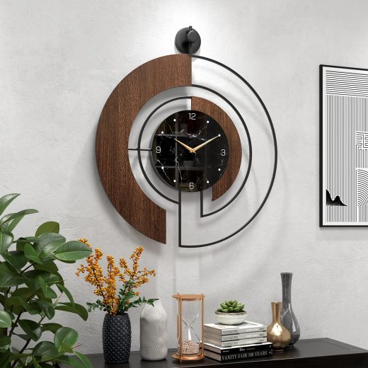 Walnut Marble Dial Wall Clock