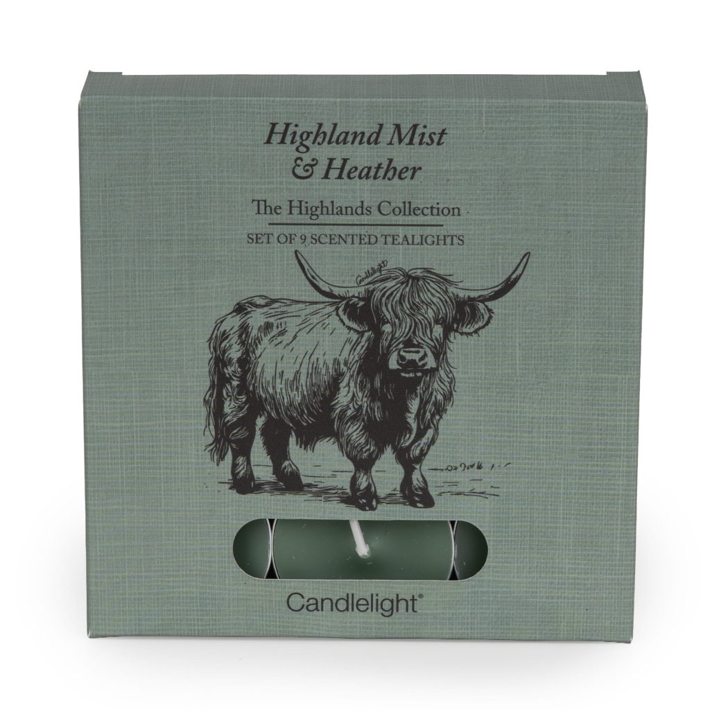 9 Highland Cow Tealights Highland Mist