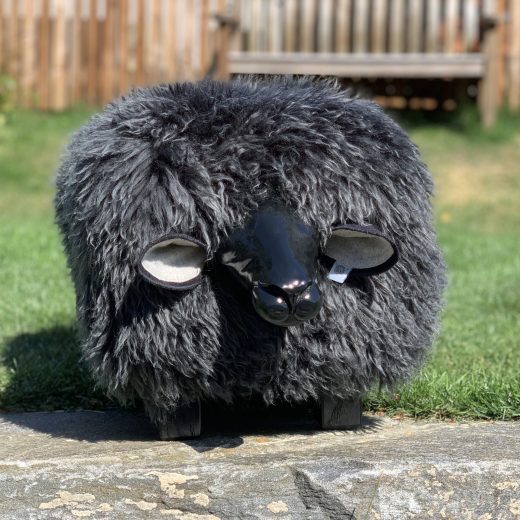 Curly sheep footstool in dark grey u2013 Tweed yourself Curly sheep footstool in dark grey by Tweed yourself