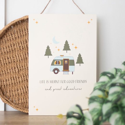 Good friends and great adventures hanging sign u2013 Something Different Good friends and great adventures hanging sign by Something Different