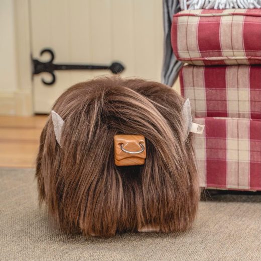 Highland calf footstool in ash u2013 Tweed yourself Highland calf footstool in ash by Tweed yourself