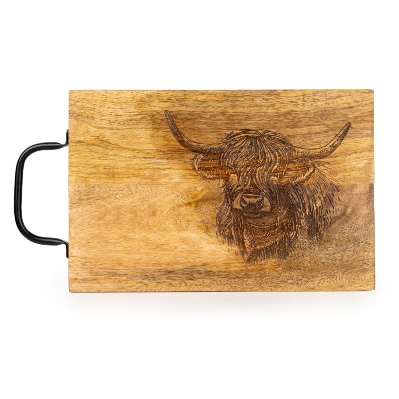 Highland cow chopping board by Candlelight Home