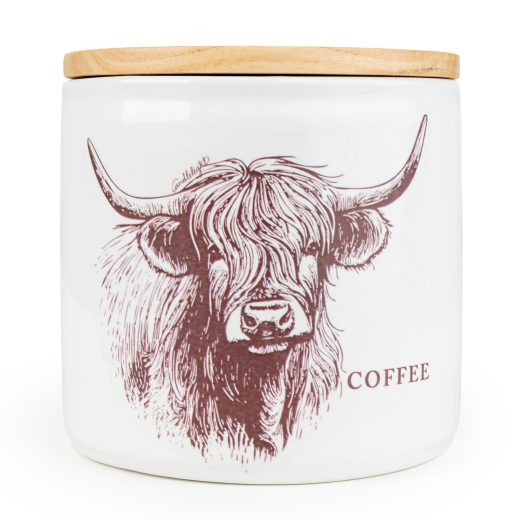 Highland cow coffee storage jar u2013 Candlelight Home Highland cow coffee storage jar by Candlelight Home