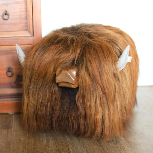 Highland Cow Footstool in Chestnut Highland cow footstool in chestnut