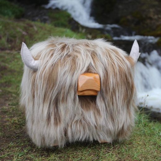 Highland Cow Footstool in Honey Highland cow footstool in honey