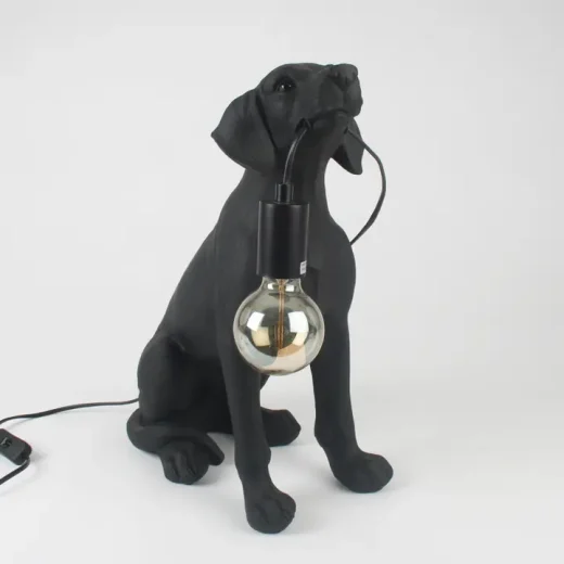 Large black labrador table lamp by Originals International Ltd