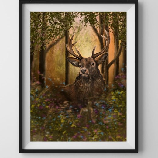 Stag Fine Art Print A3 Stag fine art print a3