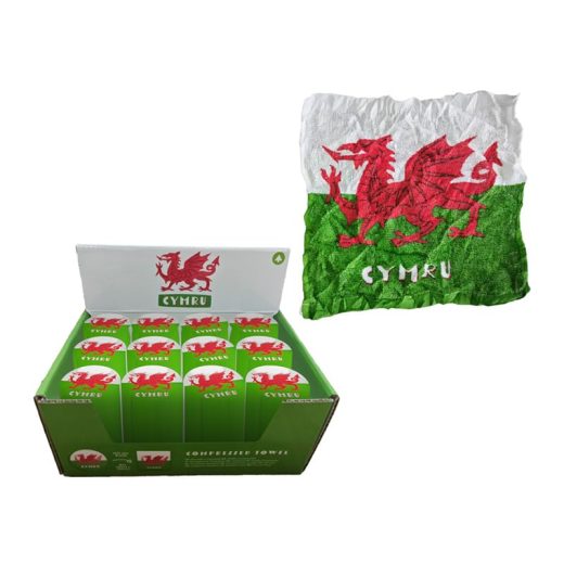 Welsh Dragon Compressed Travel Towel