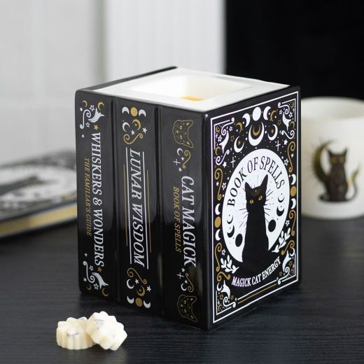 Black cat book of spells oil burner and wax warmer u2013 Something Different Black Cat Book of Spells Oil Burner and Wax Warmer by Something Different