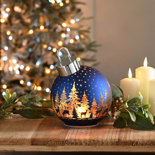 Blue bauble light up decoration 18cm u2013 Something Different Blue Bauble Light Up Decoration 18cm by Something Different