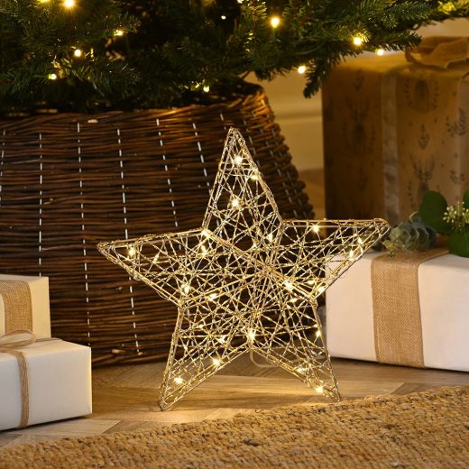 Light-up shimmer star with timer 30cm u2013 Something Different Light-up shimmer star with timer 30cm by Something Different