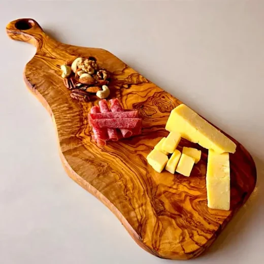 Olive Wood 40 Cm Cutting Board with Round Handle