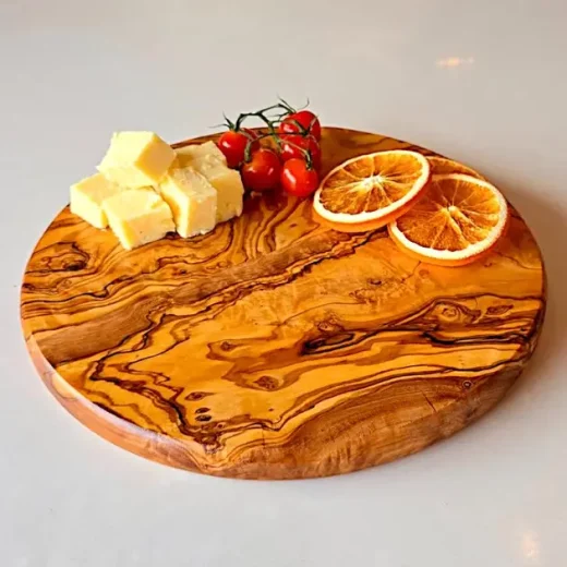Round Olive Wood 25 Cm Serving Board