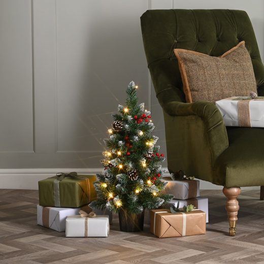 Prelit Potted Christmas Tree 60cm u2013 Something Different Prelit Potted Christmas Tree 60cm by Something Different