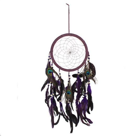 Purple peacock feather dreamcatcher u2013 Something Different Purple Peacock Feather Dreamcatcher by Something Different