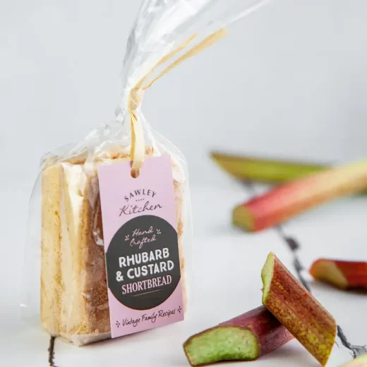 Sawley Kitchen rhubarb and custard shortbread biscuits Sawley Kitchen rhubarb and custard shortbread biscuits