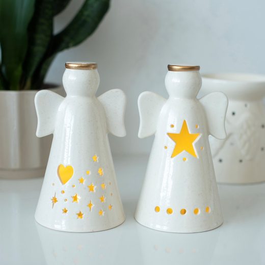 Set of 2 small LED angel decorations u2013 Something Different Set of 2 Small LED Angel Decorations by Something Different