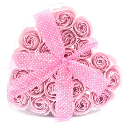 24 Pink Roses Flower Soap in Heart Box by Ancient Wisdom