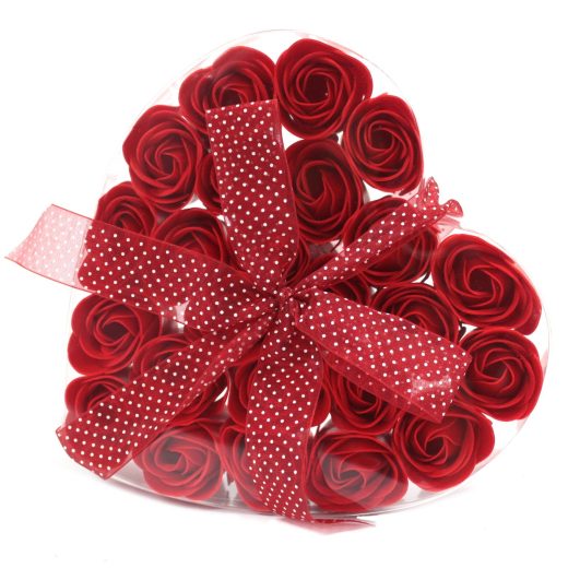 24 Red Roses Flower Soap in Heart Box by Ancient Wisdom