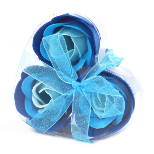 3 Blue Wedding Roses Flower Soap in Heart Box u2013 Ancient Wisdom 3 Blue Wedding Roses Flower Soap in Heart Box by Ancient Wisdom