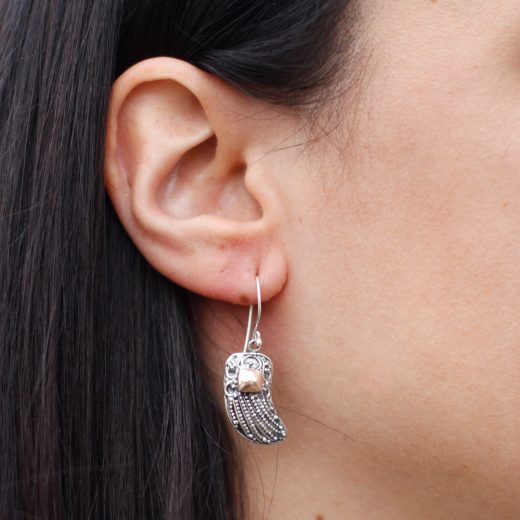 Angel wings silver & gold earring u2013 Ancient Wisdom Angel Wings Silver & Gold Earring by Ancient Wisdom