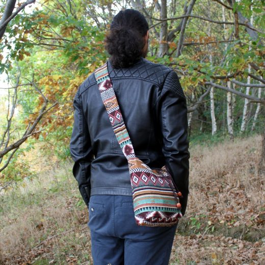 Chocolate jacquard sling bag u2013 Ancient Wisdom Chocolate Jacquard Sling Bag by Ancient Wisdom