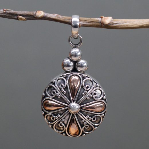 Classic Round Silver & Gold Pendant