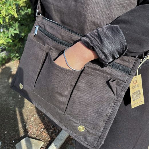 Cotton Canvas Laptop Messenger Bag by Ancient Wisdom
