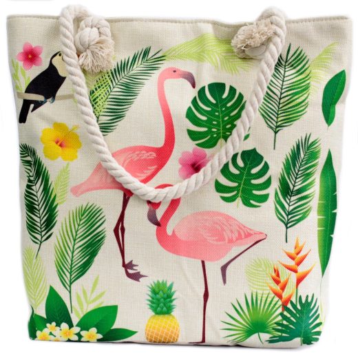 Flamingo rope handle bag u2013 Ancient Wisdom Flamingo Rope Handle Bag by Ancient Wisdom