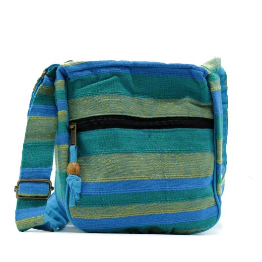 Green & blue nepal sling bag with adjustable strap u2013 Ancient Wisdom Green & Blue Nepal Sling Bag with Adjustable Strap by Ancient Wisdom