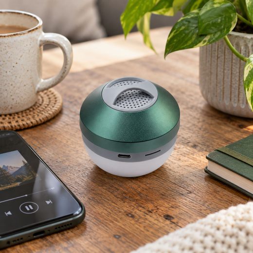Green Camping Hanging Light and Mini Speaker