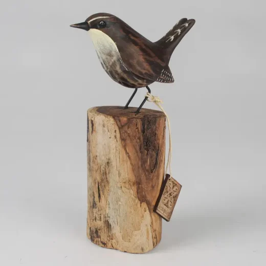 Hand carved wren on stump u2013 Originals International Ltd Hand Carved Wren on Stump by Originals International Ltd
