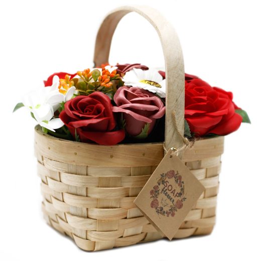 Large red bouquet in wicker basket u2013 Ancient Wisdom Large Red Bouquet in Wicker Basket by Ancient Wisdom