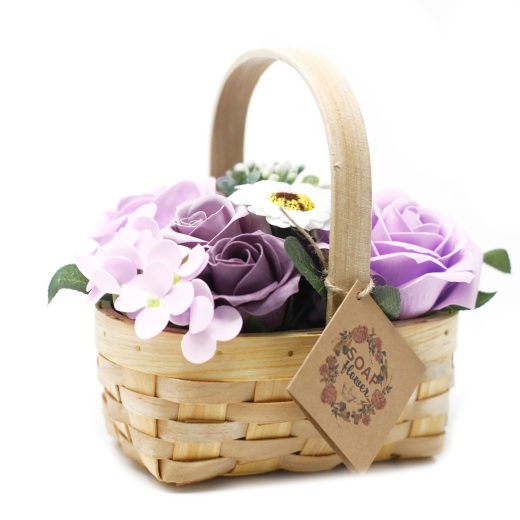 Medium lilac bouquet in wicker basket u2013 Ancient Wisdom Medium Lilac Bouquet in Wicker Basket by Ancient Wisdom