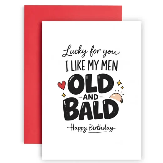 Old Bald Humour Birthday Card